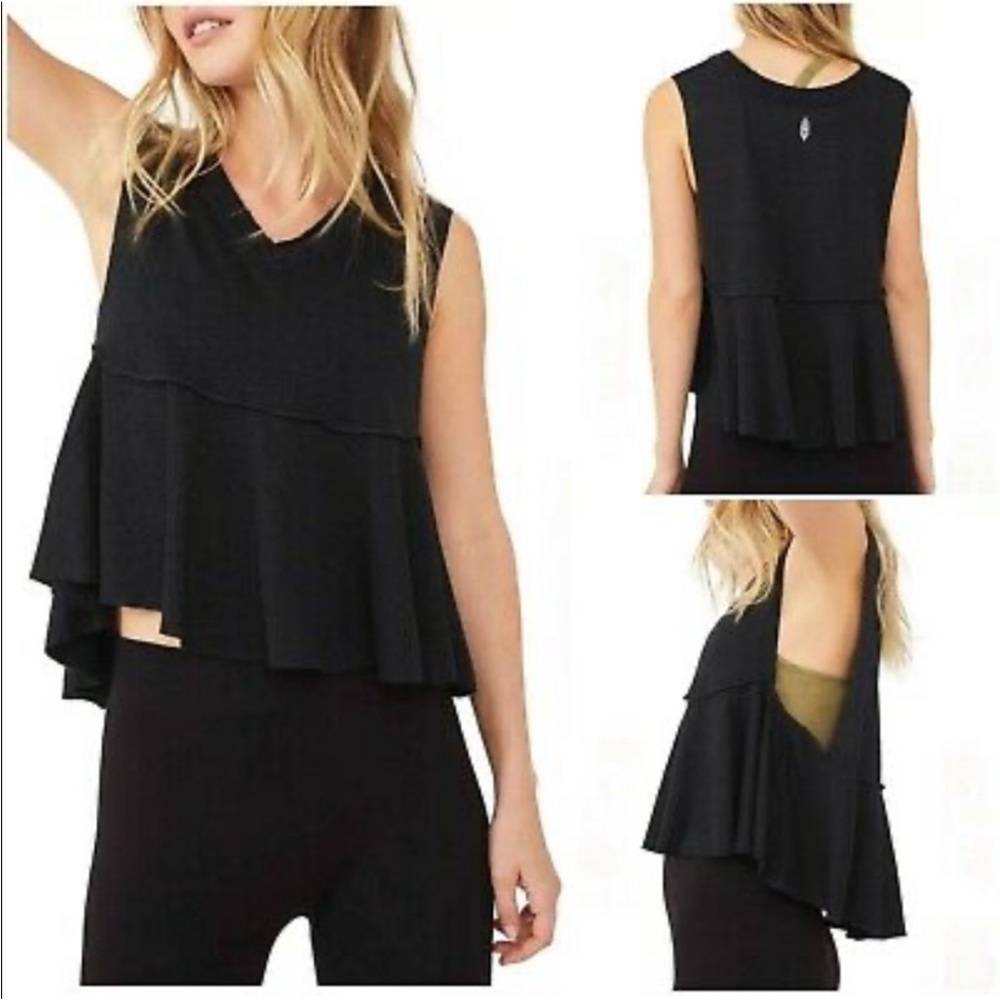 FP movement by free people black full hearts tank top